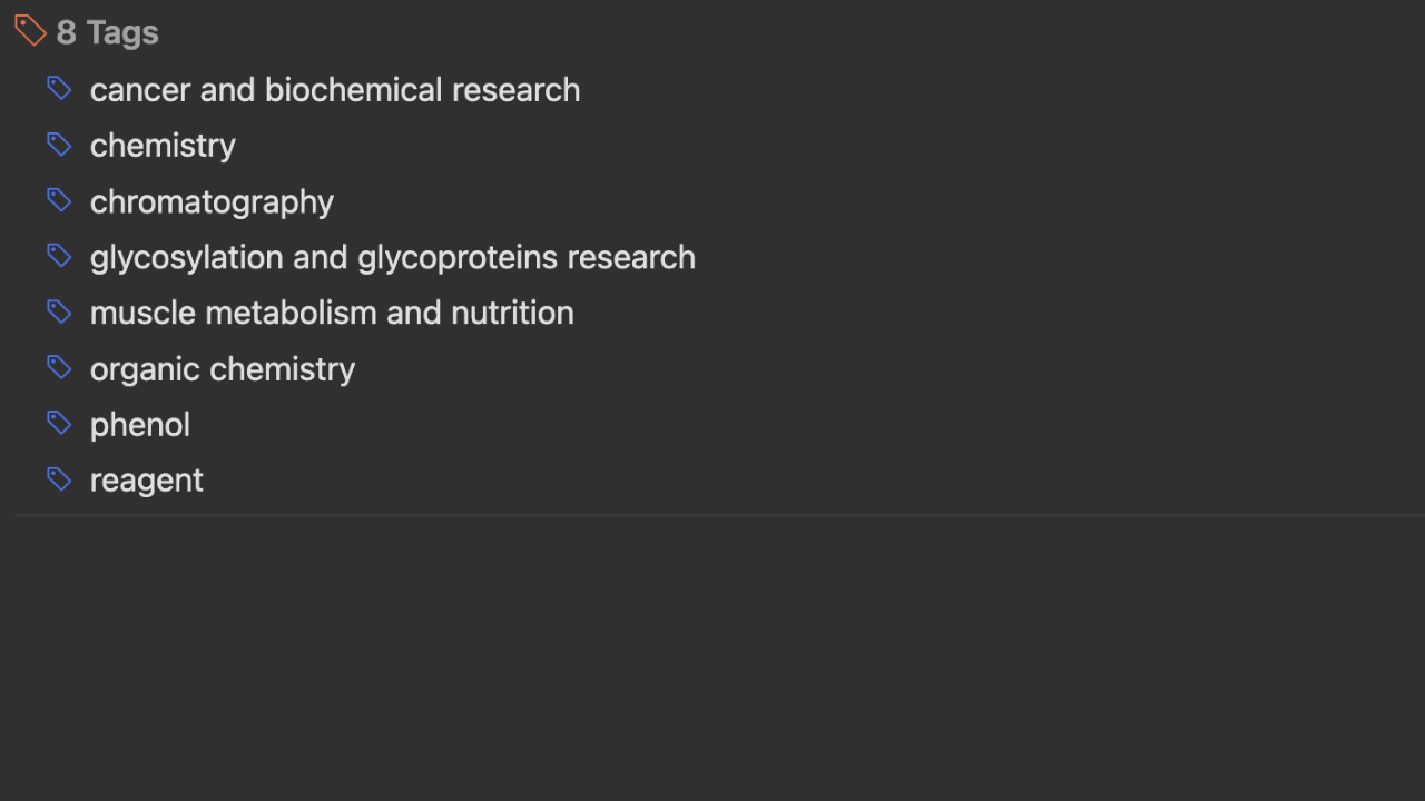 Extracted keyword tags in Zotero
